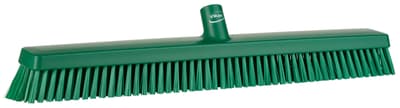 Vikan® Heavy-Duty Push Broom Head, Color-Coded, 3.1"W, 24.4" OAL, 2.4" Trim, 1 Each