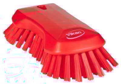 Vikan® XL Hand Scrub Brush, Color-Coded, 4.3"W x 9.1"L, Extra-Stiff Polyester Bristles, Polypropylene Block, 1 Each