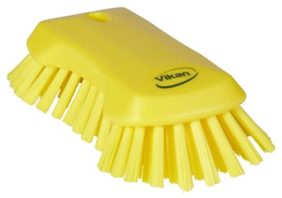 Vikan® XL Hand Scrub Brush, Color-Coded, 4.3"W x 9.1"L, Extra-Stiff Polyester Bristles, Polypropylene Block, 1 Each