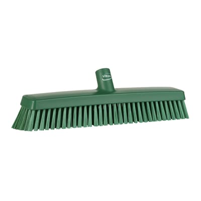 Vikan® Heavy-Duty Push Broom Head, Color-Coded, 3.1"W, 16.5" OAL, 2.4" Trim, 1 Each