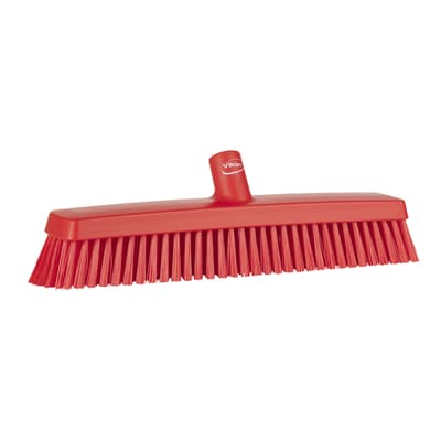 Vikan® Heavy-Duty Push Broom Head, Color-Coded, 3.1"W, 16.5" OAL, 2.4" Trim, 1 Each