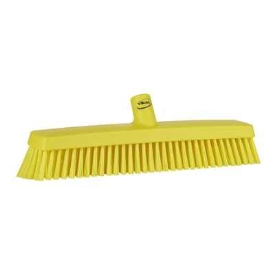 Vikan® Heavy-Duty Push Broom Head, Color-Coded, 3.1"W, 16.5" OAL, 2.4" Trim, 1 Each