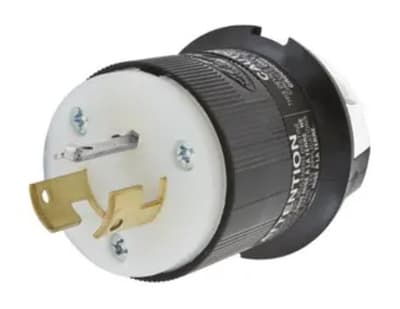 Industrial Twist-Lock® Male Locking Plug, 20A 125/250V, 3-Pole, Black