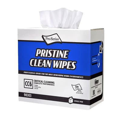 Pro-Series® Pristine Clean Wipes, White, 9" x 17", 126 Sheets/Box, 10 Box/Case