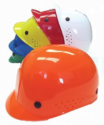 MSA Bump Cap with Front Brim & Plastic Suspension, Color-Coded, HDPE, 1 Each