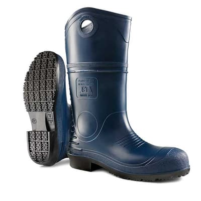 Dunlop® DuraPro® Safety Boots, 16", PVC, Blue, Safety-Loc Outsole, Waterproof, 1 Pair