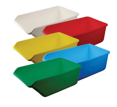 Vikan® Angled Dumping Tub with Drain, HDPE, Color-Coded, 1 Each