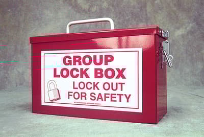 Portable Red Lockout Box