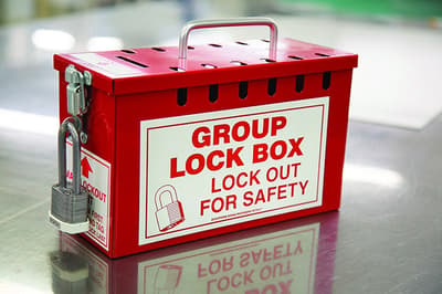 Portable Red Group Lockout Box