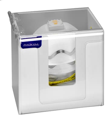 RACK'EM™ Dust Mask Dispenser, 1 Compartment, White Heavy-Duty Plastic, 6-1/4"W x 5-1/2"D x 8-1/4"H