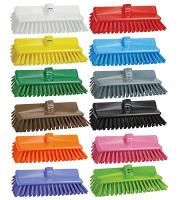 Vikan® High-Low Brush, Color-Coded, 5.9"W, 10.4" OAL, 1.6" Trim, 1 Each
