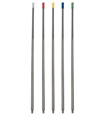 Sparta® Stainless Steel Handle, White, 60"L, Stainless Steel, Stainless Steel Tip, Standard Thread, 1 Each