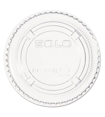 SOLO® Plastic Portion Cup Lids for 1.5- to 2.5-oz Cups, Clear, 2500/Case