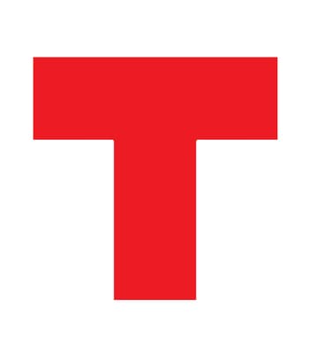 Square Floor Marking T, Color-Coded, 1 Each