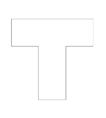 Square Floor Marking T, Color-Coded, 1 Each