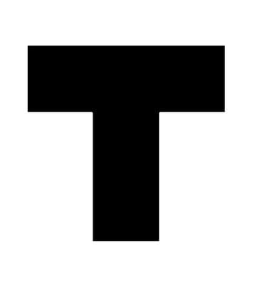 Square Floor Marking T, Color-Coded, 1 Each