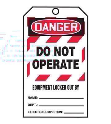 "Danger - Do Not Operate" Lockout Tags-By-The-Roll