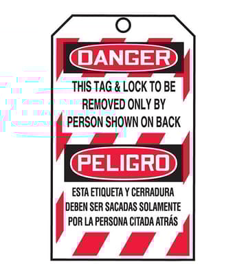 Bilingual "Danger" Lockout Tags-By-The-Roll