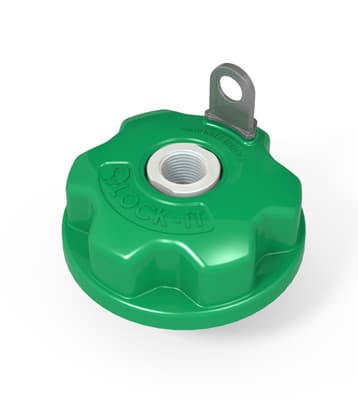 FOAMit Locking Drum Cap With Suction Fitting, Color-Coded, 1 Each