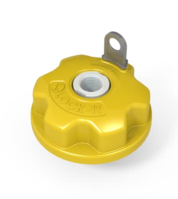 FOAMit Locking Drum Cap With Suction Fitting, Color-Coded, 1 Each
