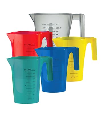 BRANDTECH Scientific Graduated Nesting Pitchers, Color-Coded, Polypropylene