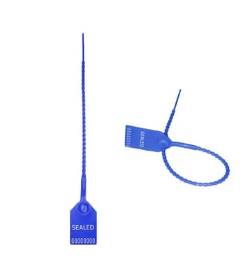 Adjustable Pull-Up Security Seals, Hot Stamped: SEALED, Consecutively Numbered, 5/32" Dia, Color-Coded, Polyethylene, 100/Bag