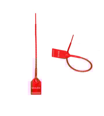 Adjustable Pull-Up Security Seals, Hot Stamped: SEALED, Consecutively Numbered, 5/32" Dia, Color-Coded, Polyethylene, 1000/Case