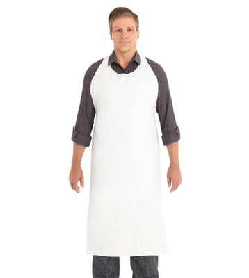 AlphaTec® 54-633 Reusable Die-Cut PVC Vinyl Apron, 7.5 Mil, 33" x 44", White, 1 Dozen