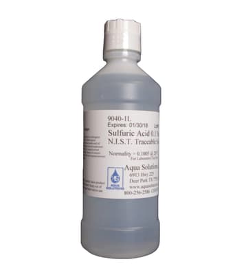 Aqua Solutions Sulfuric Acid 0.1 Normal NIST Traceable Solution, 1 L