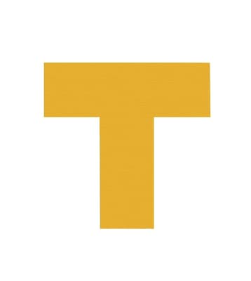 Floor Marking T, Color-Coded, 1 Each