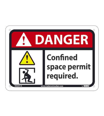 Danger Confined Space Permit Required Sign