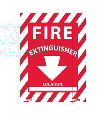 Fire Extinguisher Sign with Down Arrow