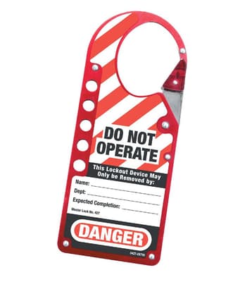 Master Lock® "Do Not Operate" Snap-On Lockout Hasp