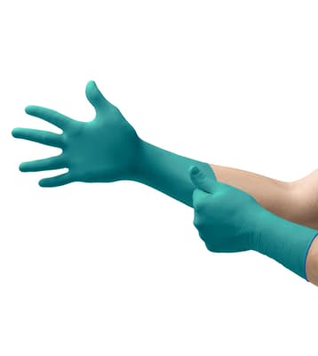 MICROFLEX® 93-260 Nitrile/Neoprene Disposable Gloves, Chemical Resistant, 7 Mil, Green, Powder-Free, 50 Each/Box
