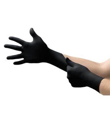 MICROFLEX® MidKnight® MK-296 Nitrile Disposable Gloves, 5.9 Mil, Black, Powder-Free, 100 Each/Box, 10 Boxes/Case