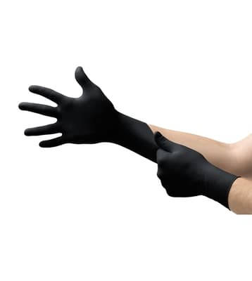 MICROFLEX® Onyx® N64 Exam Nitrile Disposable Gloves, 5.1 Mil, Black, Powder-Free, 100 Each/Box, 10 Boxes/Case