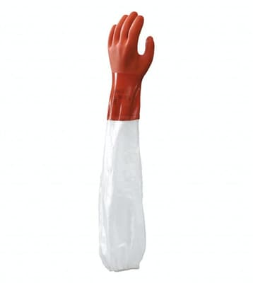 Showa® Atlas 640 Chemical Resistant Gloves, 26"L, Orange, 43 mil, 12 Pair/Dozen, 6 Dozen/Case