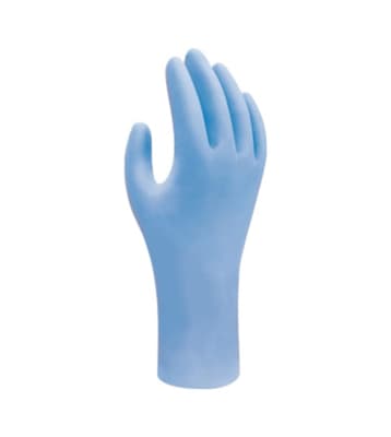 Showa® 7500PF Biodegradable Nitrile Disposable Gloves, 4 Mil, Blue, Powder-Free, 100 Each/Box, 10 Boxes/Case