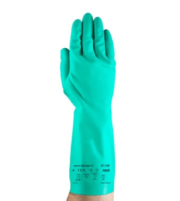 AlphaTec® 37-155 Solvex® Chemical Resistant Gloves, 13"L, Green, 15 mil, 12 Pair/Dozen
