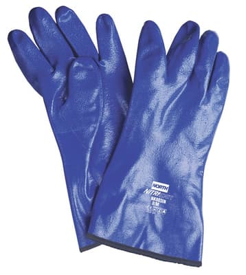 Nitri-Knit™ Insulated Chemical Resistant Gloves, 12"L, Blue, 40 mil, 6 Pair/Bag, 12 Bags/Case