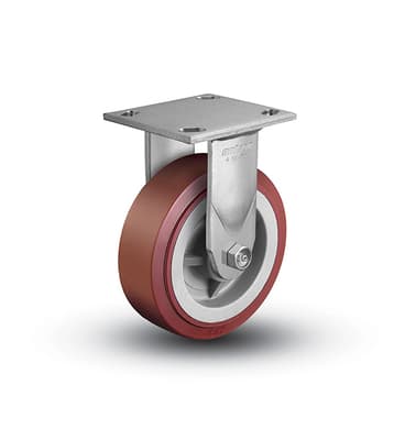 Series 4 Stainless Steel 5" Red Rigid Delrin® Caster