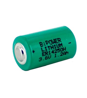MadgeTech ER14250 Cylindrical Battery for MicroTemp Data Logger Only, Lithium, 3.6 V, Up to 85°C Operating Range, 1 Each