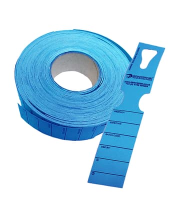 Keyhole Identification Tags, Laminate, Color-Coded, Metal Detectable, 7.5"L x 1"W, 500/Roll