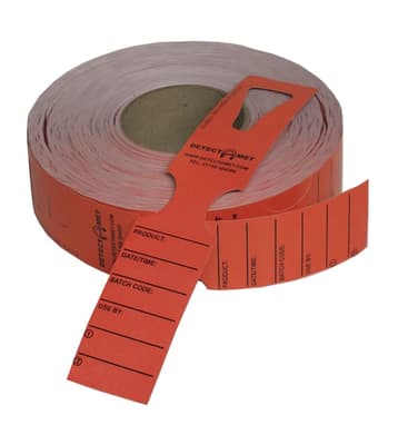 Keyhole Identification Tags, Laminate, Color-Coded, Metal Detectable, 7.5"L x 1"W, 500/Roll