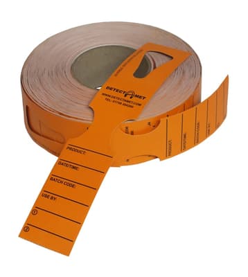 Keyhole Identification Tags, Laminate, Color-Coded, Metal Detectable, 7.5"L x 1"W, 500/Roll