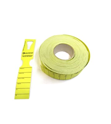 Keyhole Identification Tags, Laminate, Color-Coded, Metal Detectable, 7.5"L x 1"W, 500/Roll