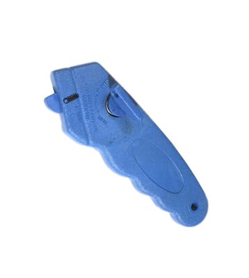 Box Cutter with Hook Blade, Blue, Metal Detectable, 1/Pack