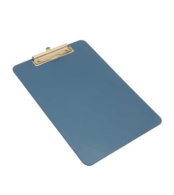 Plastic Clipboard with Stainless Steel Wire Clip, Blue, Metal Detectable, Portrait, 1 Each