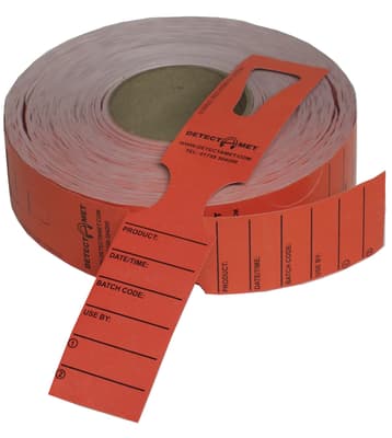 High Heat Keyhole Identification Tags, Laminate, Color-Coded, Metal Detectable, 11"L x 2"W, 500/Roll