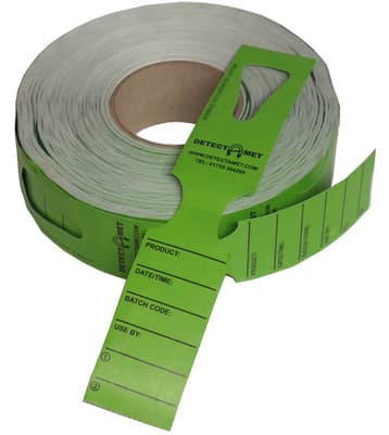 High Heat Keyhole Identification Tags, Laminate, Color-Coded, Metal Detectable, 11"L x 2"W, 500/Roll